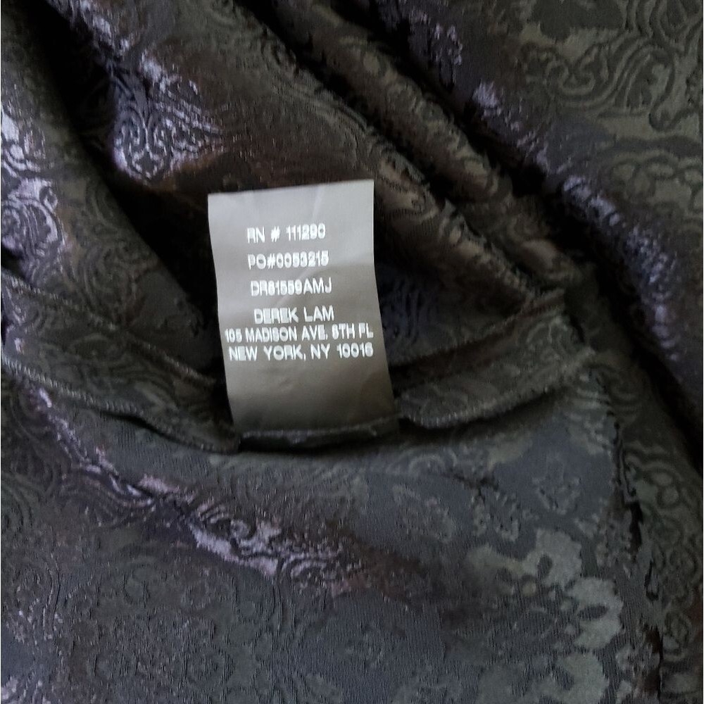Derek Lam Jacquard Shift Bell Sleeves Dress in Black V-Neck Women's Size 42 - Picture 7 of 9